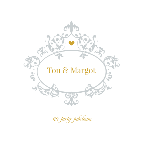 Jubileumkaart met chique ornament voor 60 jaar